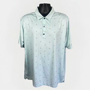 FootJoy Lisle Golf Print Green Shirt Men’s XL‎ Athletic Fit Preppy Golf Logo